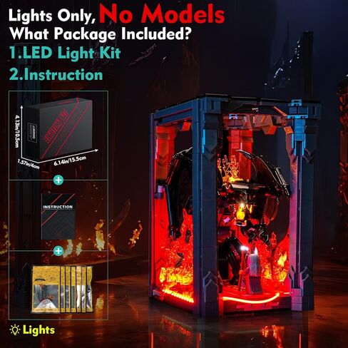 طقم إضاءة متوافق مع Lego 10367 Balrog Book Nook - لا يوجد نموذج فقط، ملحقات إضاءة LED متوافقة مع ديكور رف كتب Lego Inferno (الإصدار القياسي) in Saudi Arabia