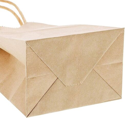 Juvale Brown Gift Bags with Handles - 100-Pack Small (3.5 x 2.4 x 7 in) - Durable 120 GSM Paper Construction - Bulk Party Favor Bags - Plain Design for DIY Decorating & Branding in Saudi Arabia