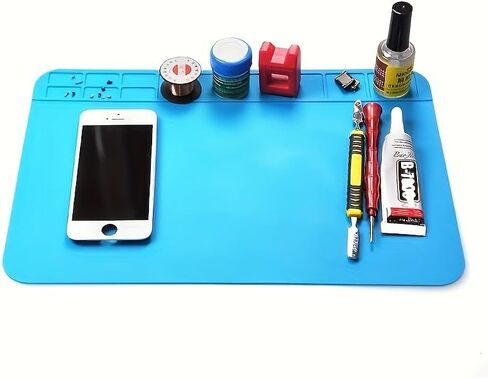 Silicone Soldering Mat, Silicone Dab Rig SolderingStation Blue Repair Work Solder Mat Heat ResistantPhone Solder Station for Electronics, ComputerCellphone Repair in Saudi Arabia