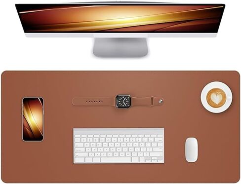 Non-Slip Leather Desk Mat, 23.6" x 11.8" Waterproof Laptop Computer Desk Keyboard Pad, Large Mouse Pad for Office,Work, Home, Decor-Black in Saudi Arabia