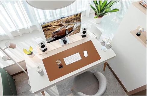 Non-Slip Leather Desk Mat, 23.6" x 11.8" Waterproof Laptop Computer Desk Keyboard Pad, Large Mouse Pad for Office,Work, Home, Decor-Black in Saudi Arabia
