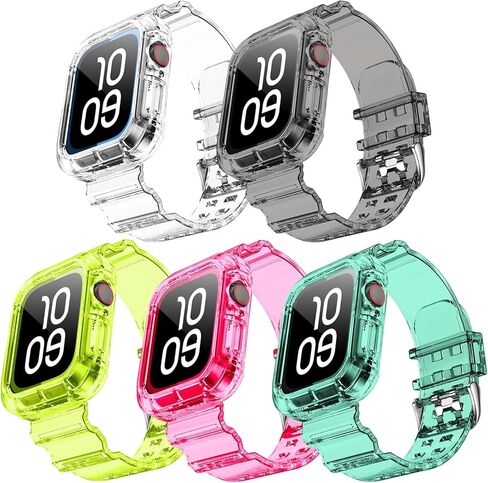 Clear Watch Band for Apple Watch 45mm 42mm 44mm Jelly Crystal Bumper Case Band for Women Men Compatible with Apple iWatch Series 9 8 SE 7 6 5 4 3 2 1 (clear 42/44/45mm) in Saudi Arabia