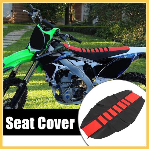 Motorcycle Bike Seat Cover, Soft Non-Slip Striped Seat Covers for Honda CRF150F CRF230F CRF250F CRF250R Universal Dirt Pit Bike Motocross Red in Saudi Arabia