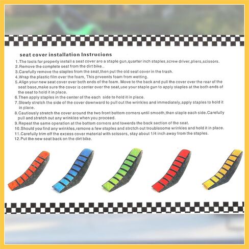Motorcycle Bike Seat Cover, Soft Non-Slip Striped Seat Covers for Honda CRF150F CRF230F CRF250F CRF250R Universal Dirt Pit Bike Motocross Red in Saudi Arabia