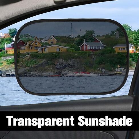 2 Pack Car Window Shades, 21"x14" Sun Shade Blocker Windshield Side Window Screens Covers for Camping Sleeping, UV-Rays Protection Self-Suction Privacy Mesh Universal Car Accessories in Saudi Arabia