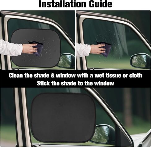 2 Pack Car Window Shades, 21"x14" Sun Shade Blocker Windshield Side Window Screens Covers for Camping Sleeping, UV-Rays Protection Self-Suction Privacy Mesh Universal Car Accessories in Saudi Arabia