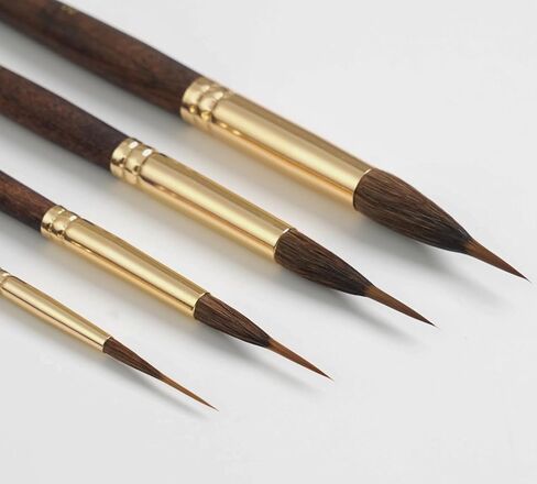 Nicpro 4 PCS Watercolor Brushes Professional, Extended Needle Point Brush Set, Sable Watercolor Brushes with Synthetic Extra Long Tip for Fine Detailing - Watercolor Acrylic Gouache Inks Painting in Saudi Arabia
