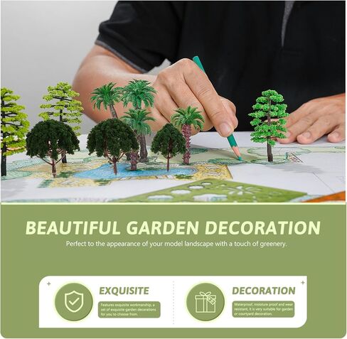 STOBOK 20pcs Mini Model Miniature Trees Train Railways Trees Mixed Train Scenery Architecture Fake Props for DIY Crafts Building Layouts Railroad Decor(Dark Green) in Saudi Arabia