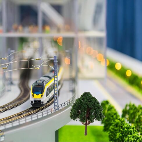 STOBOK 20pcs Mini Model Miniature Trees Train Railways Trees Mixed Train Scenery Architecture Fake Props for DIY Crafts Building Layouts Railroad Decor(Dark Green) in Saudi Arabia