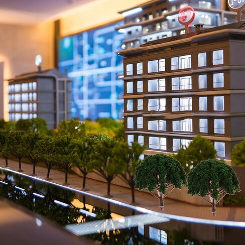 STOBOK 20pcs Mini Model Miniature Trees Train Railways Trees Mixed Train Scenery Architecture Fake Props for DIY Crafts Building Layouts Railroad Decor(Dark Green) in Saudi Arabia