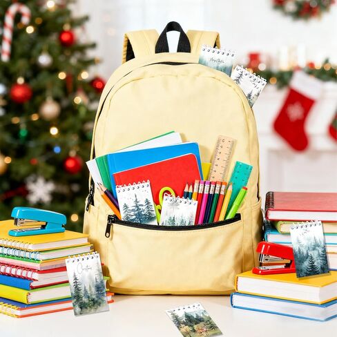 Konsait Christmas Tree Notepads, Watercolor Pine Tree Mini Spiral Notebooks Xmas Note Pads Message Reminder for Christmas Office Supplies Christmas School Party Favors (8 Pieces) in Saudi Arabia