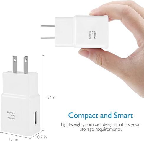 Adaptive Fast Charging Block USB Wall Charger Plug Travel Adapter Android Phone Charger for Samsung Galaxy S23/S22/S22 Ultra/S21/S20/S10/S9/S8/S7/S6 Edge/Note 10 9 8 Quick Charger,Cell Phone Charger in Saudi Arabia