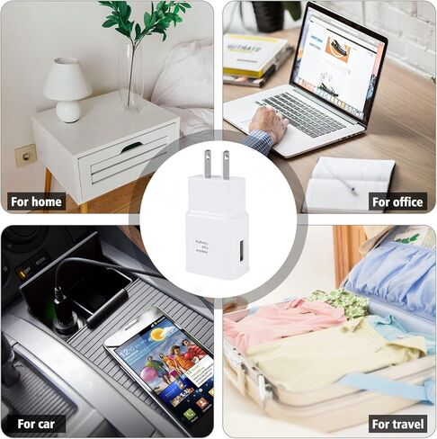 Adaptive Fast Charging Block USB Wall Charger Plug Travel Adapter Android Phone Charger for Samsung Galaxy S23/S22/S22 Ultra/S21/S20/S10/S9/S8/S7/S6 Edge/Note 10 9 8 Quick Charger,Cell Phone Charger in Saudi Arabia