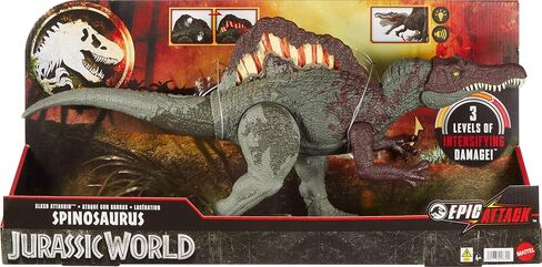Jurassic World Epic Attack Slash Attackin" Spinosaurus Dinosaur Action Figure Toy, Multiple Features in Saudi Arabia