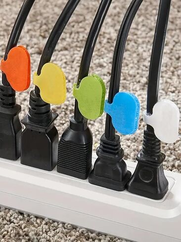 18-Pack MultiColor Write-On Cable Labels, Electronic Identification Tags for Cord Management, Wire Tags, Stickers, Square in Saudi Arabia