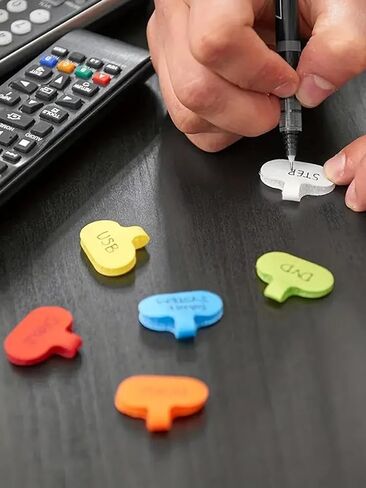 18-Pack MultiColor Write-On Cable Labels, Electronic Identification Tags for Cord Management, Wire Tags, Stickers, Square in Saudi Arabia