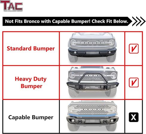 TAC Bull Bar 3" Texture Black Fit 2021-2025 Ford Bronco SUV Front Bumper Grille Guard Brush Guard Off Road Accessories in Saudi Arabia