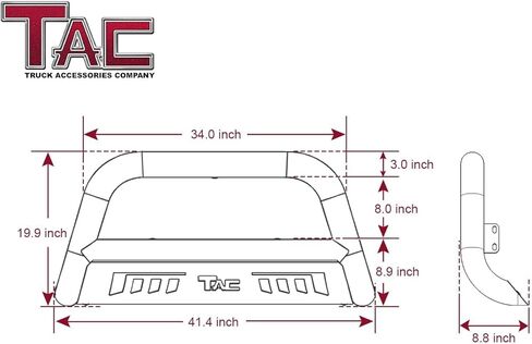 TAC Bull Bar 3" Texture Black Fit 2021-2025 Ford Bronco SUV Front Bumper Grille Guard Brush Guard Off Road Accessories in Saudi Arabia