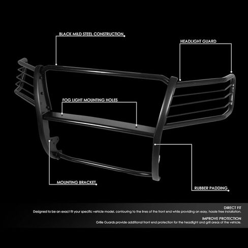 Auto Dynasty Mild Steel Front Bumper Headlight/Grille Brush Guard Compatible with 07-14 Chevy Suburban 1500/Tahoe/Avalanche in Saudi Arabia
