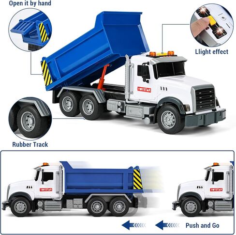 3 Pack 12'' Large Trucks Toy Set,Transport Tow Truck Toy & Dump Trucks and Car Carrier Truck Toys with Lights and Sounds,Friction Powered Movable Parts Kid Boys Toys for 3 4 5 6 7 Years Old in Saudi Arabia
