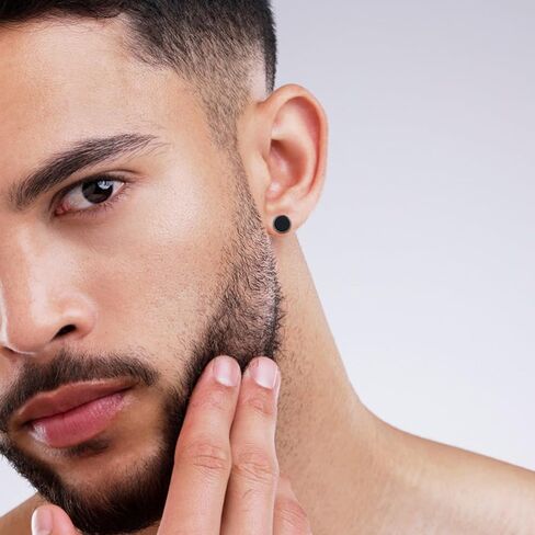 Stud Earrings 925 Sterling Silver Mens Womens CZ Black Stud Earrings Pierced Black Earrings Jewelry Gift in Kuwait