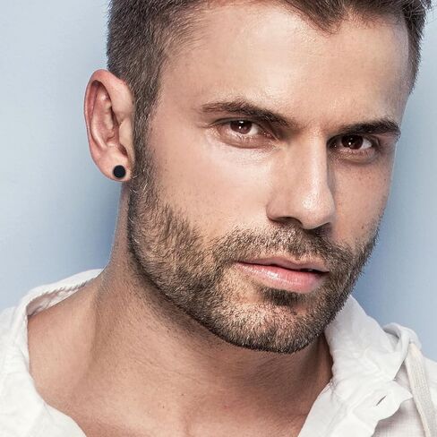 Stud Earrings 925 Sterling Silver Mens Womens CZ Black Stud Earrings Pierced Black Earrings Jewelry Gift in Kuwait