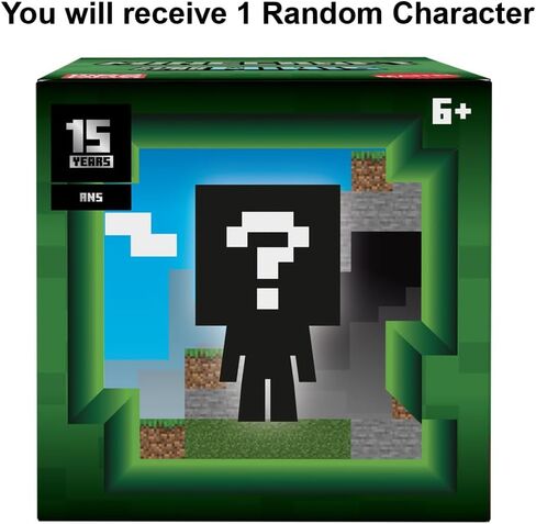 Inspired by Minecraft Mob Head Minis 15 Years Anniversary Edition Collectible Mini-Figure Mystery Blind Box - 8 Assorted Styles - 1 Random Box per Order in Saudi Arabia