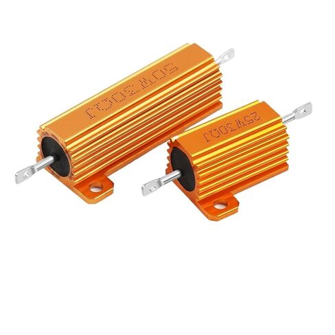 2 قطعة 25 واط 50 واط 100 واط الألومنيوم الطاقة معدن قذيفة Wirewound المقاوم RX24 0.01R 0.02R 0.03R 0.05R أوم الذهب المقاومات (25 واط 0.02R) in Saudi Arabia