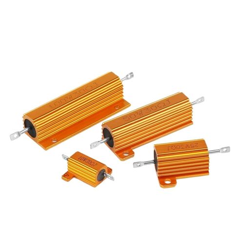 2 قطعة 25 واط 50 واط 100 واط الألومنيوم الطاقة معدن قذيفة Wirewound المقاوم RX24 0.01R 0.02R 0.03R 0.05R أوم الذهب المقاومات (25 واط 0.02R) in Saudi Arabia