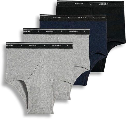 Jockey Cotton Full-Rise Brief 4-Pack Black 32 in Saudi Arabia