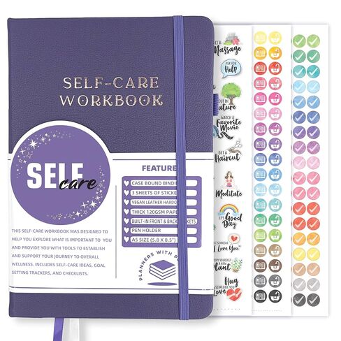 Planners with Purpose Self-Care Planner - Daily Wellness Journal with Guided Prompts, Gratitude, and Reflection - Mental Health Journal for Mindfulness, Positivity & Goal Setting Notebook for Women & Men A5 (Purple) in Saudi Arabia