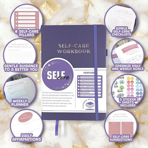Planners with Purpose Self-Care Planner - Daily Wellness Journal with Guided Prompts, Gratitude, and Reflection - Mental Health Journal for Mindfulness, Positivity & Goal Setting Notebook for Women & Men A5 (Purple) in Saudi Arabia