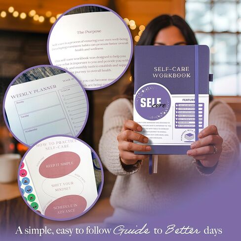 Planners with Purpose Self-Care Planner - Daily Wellness Journal with Guided Prompts, Gratitude, and Reflection - Mental Health Journal for Mindfulness, Positivity & Goal Setting Notebook for Women & Men A5 (Purple) in Saudi Arabia