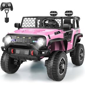Hikole 4X4 2 Seater XL Remote Control Ride on Cars with 20 Inch Wide Seat, 4WD/2WD Switchable, 3 Speeds, Spring Suspension, 4x100W Motors, Bright LED Lights, 24V Ride on Toys for Kids 4-8, Purple in Saudi Arabia
