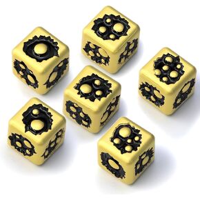 D6 Metal Dice Set of Six Pcs 15mm, Unique Cool 6 Sided Dice for DND, RPG, Dungeons and Dragons, Gift(Bubble-D6 Dazzle Black) in Kuwait