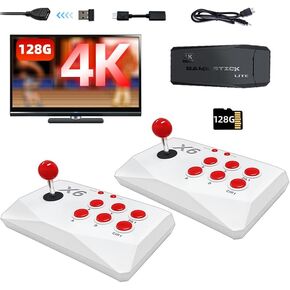 وحدة تحكم ألعاب الفيديو أركيد ريترو جيم ستيك 128 جيجا 40000 لعبة 4K TV HD التوصيل والتشغيل لآلة ألعاب أتاري مع عصا التحكم أركيد (2 لاعب) in Kuwait