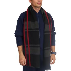 Men's Scarf, Fashion Cashmere Feel Scarves for Men Winter Autumn with Tassels Long Tartan in Saudi Arabia