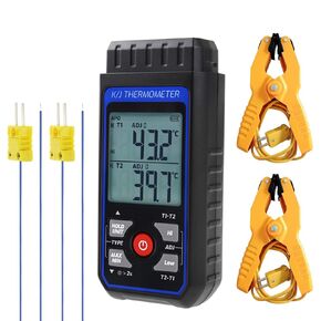 Digital 4 Channels K-Type Thermocouple Thermometer Data Logger with Sound & Light Alarm and Real-Time Data Logging, LED Backlight & ADJ Compensation,-328~2501°F Measuring Range in Saudi Arabia
