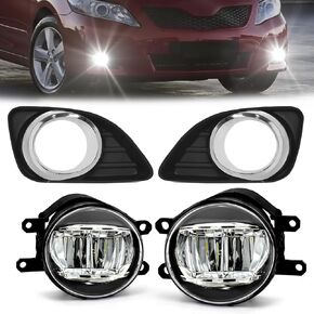 مصباح ضباب LED مع ضوء تشغيل نهاري بثلاثة ألوان متوافق مع 2018 2019 2020 Toyota Camry SE/XSE/TRD، ضوء إشارة الانعطاف الكهرماني، ضوء أزرق للليل، طقم استبدال مصباح الضباب الأمامي in Kuwait