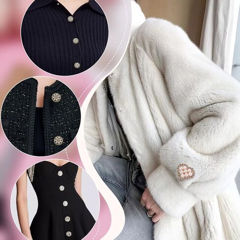 PH PandaHall 8pcs 4 Styles Pearl Rhinestone Button Covers Men Women Cufflinks Vintage Style Sleeve Button Decorative Buttons for Women Blouses Dress Clothes Making Wedding 0.8~1.2mm in Saudi Arabia