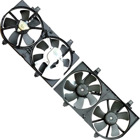 for Nissan Sentra 2002 2003 2004 2005 2006 Dual Radiator and Condenser Fan Assembly 1x in Saudi Arabia