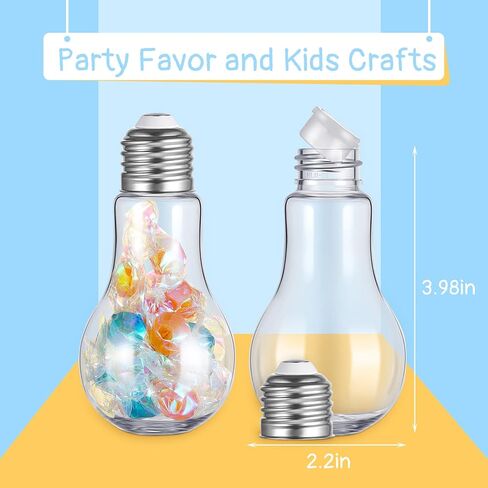 108 Pieces Plastic Fillable Light Bulbs for Candy Crafts Gifts, Decorative Jar Containers with Gold Lids Bulk Small Clear Light Bulb Cups 100 ml for Drinks Party Favors Bulb Vase Ornaments in Saudi Arabia