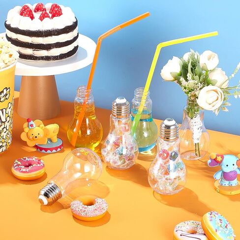 108 Pieces Plastic Fillable Light Bulbs for Candy Crafts Gifts, Decorative Jar Containers with Gold Lids Bulk Small Clear Light Bulb Cups 100 ml for Drinks Party Favors Bulb Vase Ornaments in Saudi Arabia