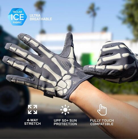 TACLAB Reaper Skeleton Gloves – Ultra-Grip, Breathable Riding Gloves for Motocross, MTB, Dirt Bike, Off-Road, BMX, Cycling – Touchscreen, Lightweight, Snug Fit in Saudi Arabia