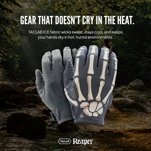 TACLAB Reaper Skeleton Gloves – Ultra-Grip, Breathable Riding Gloves for Motocross, MTB, Dirt Bike, Off-Road, BMX, Cycling – Touchscreen, Lightweight, Snug Fit in Saudi Arabia
