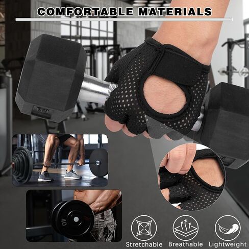 1 Pair Breathable Super Lightweight Weight Lifting Gloves Mens and Women Full Palm Workout Gloves Fitness for Training Exercise Gym Cycling Gloves in Saudi Arabia