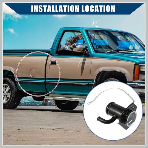 15567562 / رقبة حشو خزان الوقود الخلفي لـ GMC C1500 Pickup 1988-1992 لـ Chevy K1500 Pickup 1988-1991 / خرطوم رقبة حشو خزان الوقود / متين / قطعة واحدة/قطع غيار سيارات سوداء in Saudi Arabia