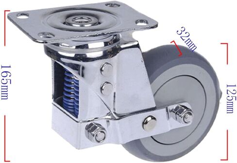 5 inch Directional Wheel with Brake, Spring Shock Absorber Wheel, Automatic Leveling Wheel for cart, Industrial Grade Transport Wheel in Saudi Arabia