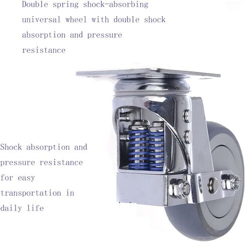 5 inch Directional Wheel with Brake, Spring Shock Absorber Wheel, Automatic Leveling Wheel for cart, Industrial Grade Transport Wheel in Saudi Arabia