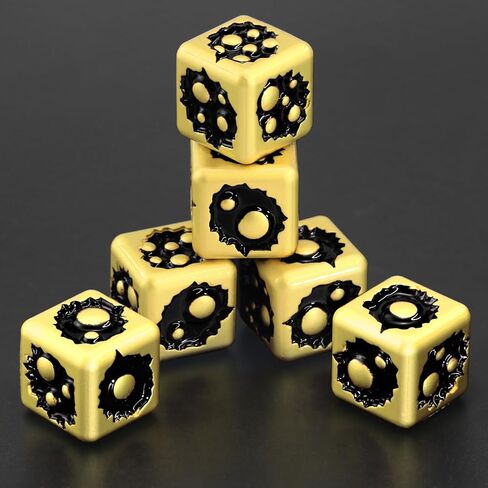 D6 Metal Dice Set of Six Pcs 15mm, Unique Cool 6 Sided Dice for DND, RPG, Dungeons and Dragons, Gift(Bubble-D6 Dazzle Black) in Kuwait